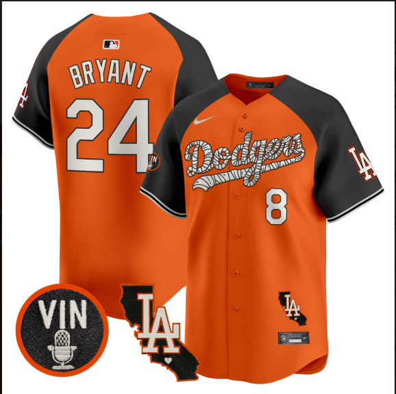 Men Los Angeles Dodgers #24 Bryant 2025 orange Limited Stitched Jersey